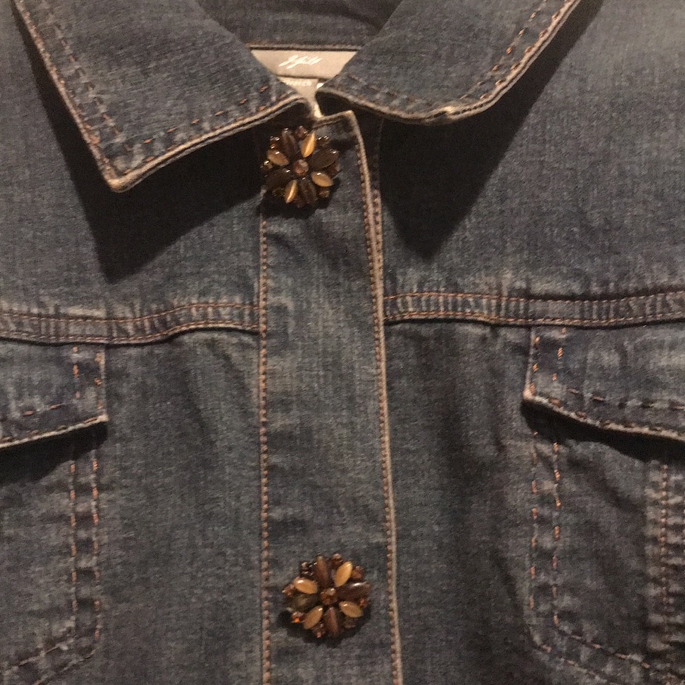 JJill Petite Jean Jacket Size Large - Picture 2 of 8